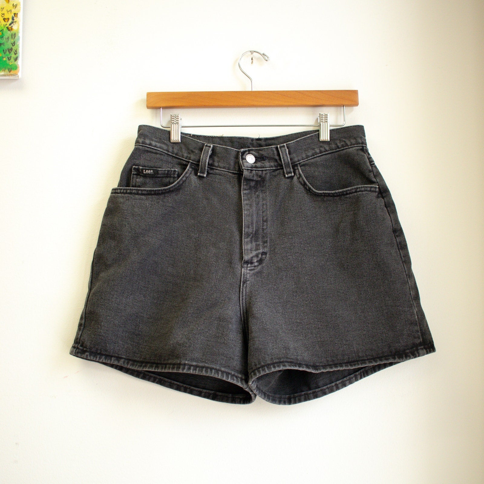 Lee Faded Black Jean Shorts Size 14 Medium