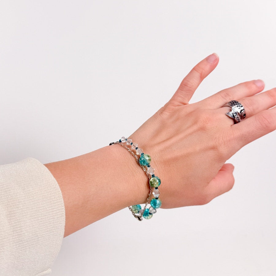 Delicate Blue Beaded Bracelet