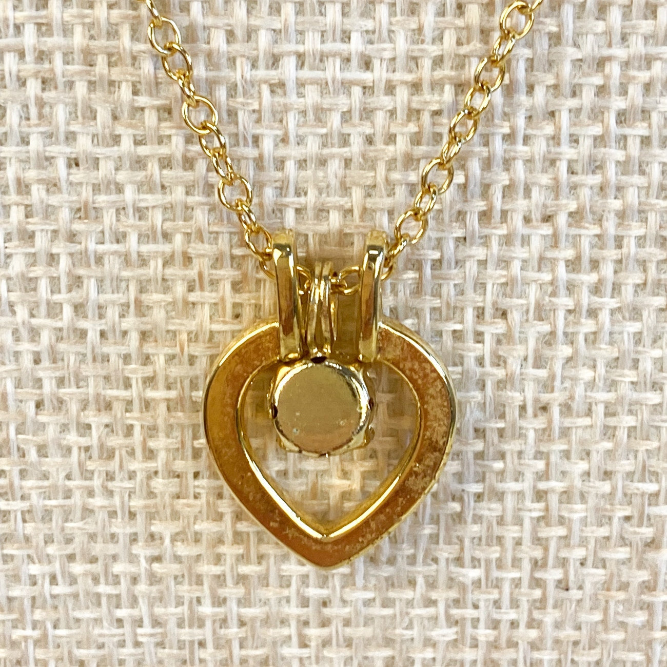 Tuscan Mom Aesthetic Gold Necklace Rhinestone Gold Tone Necklace