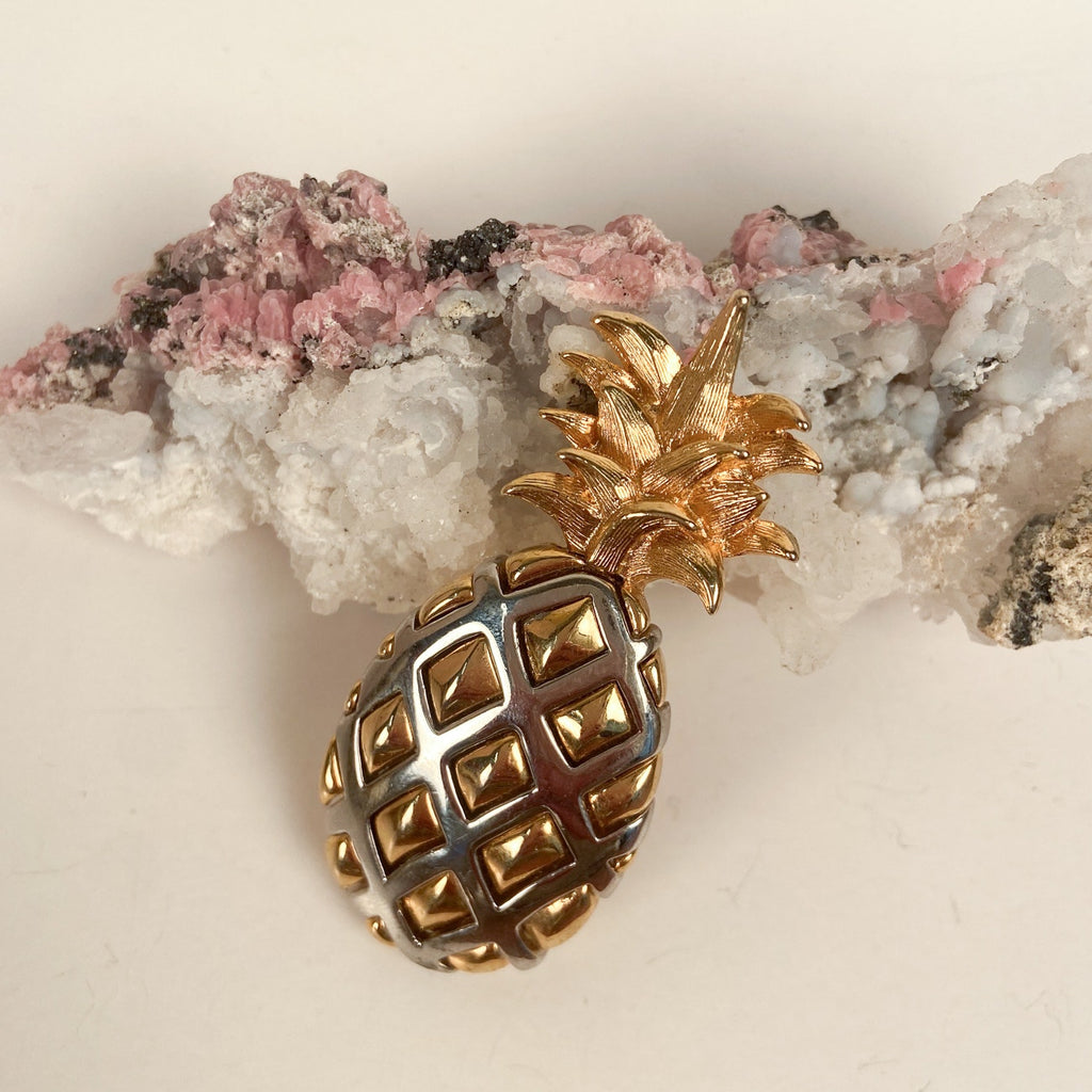 Liz Claiborne Pineapple Brooch Vintage
