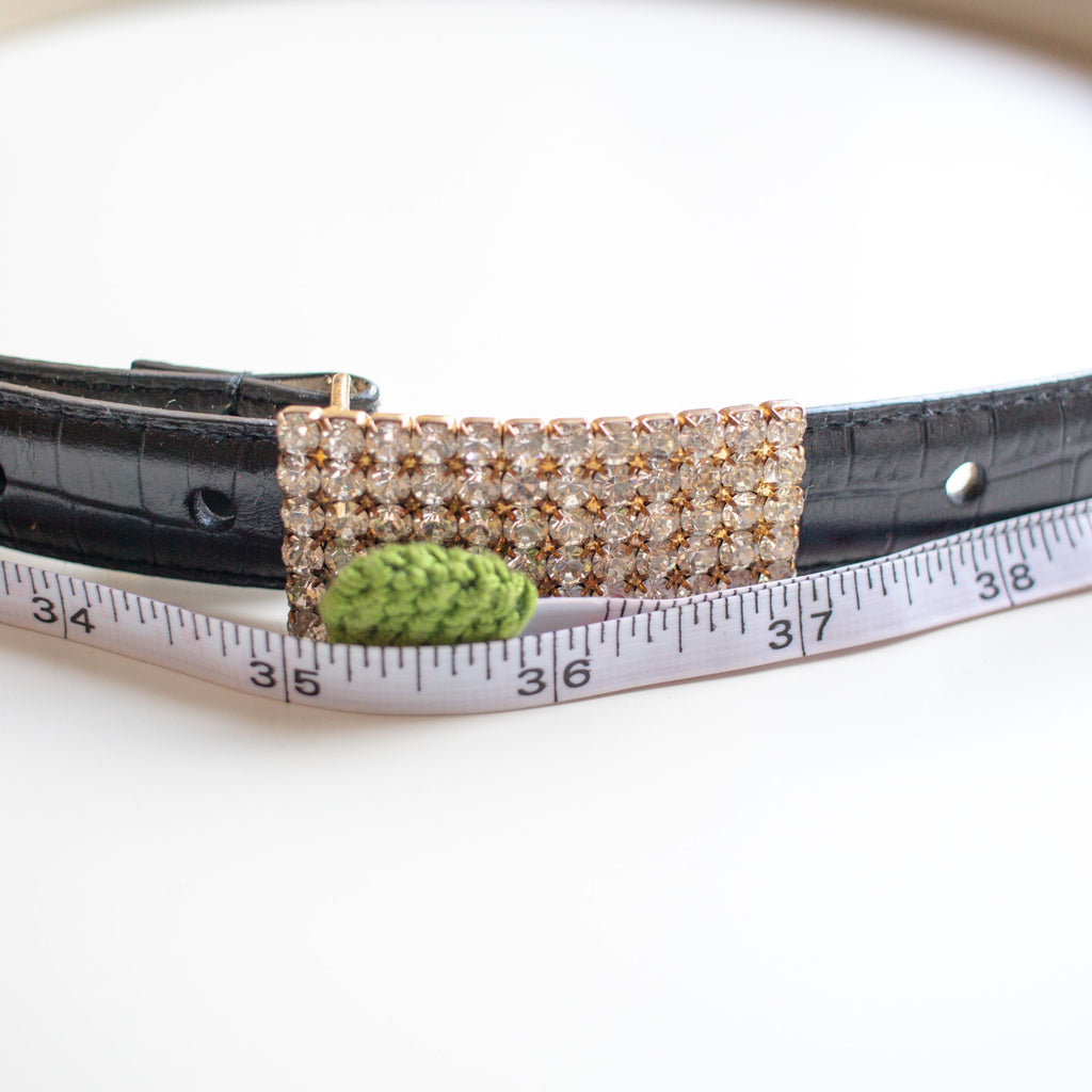 Black Crocodile Embossed Skinny Belt