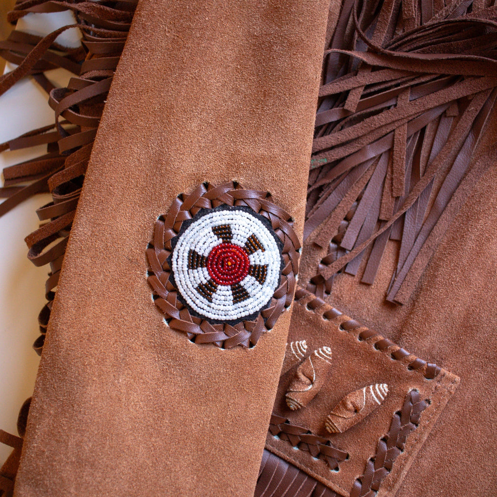 Vintage Genuine Leather Western Traditional Fringed Leather Jacket Size Medium