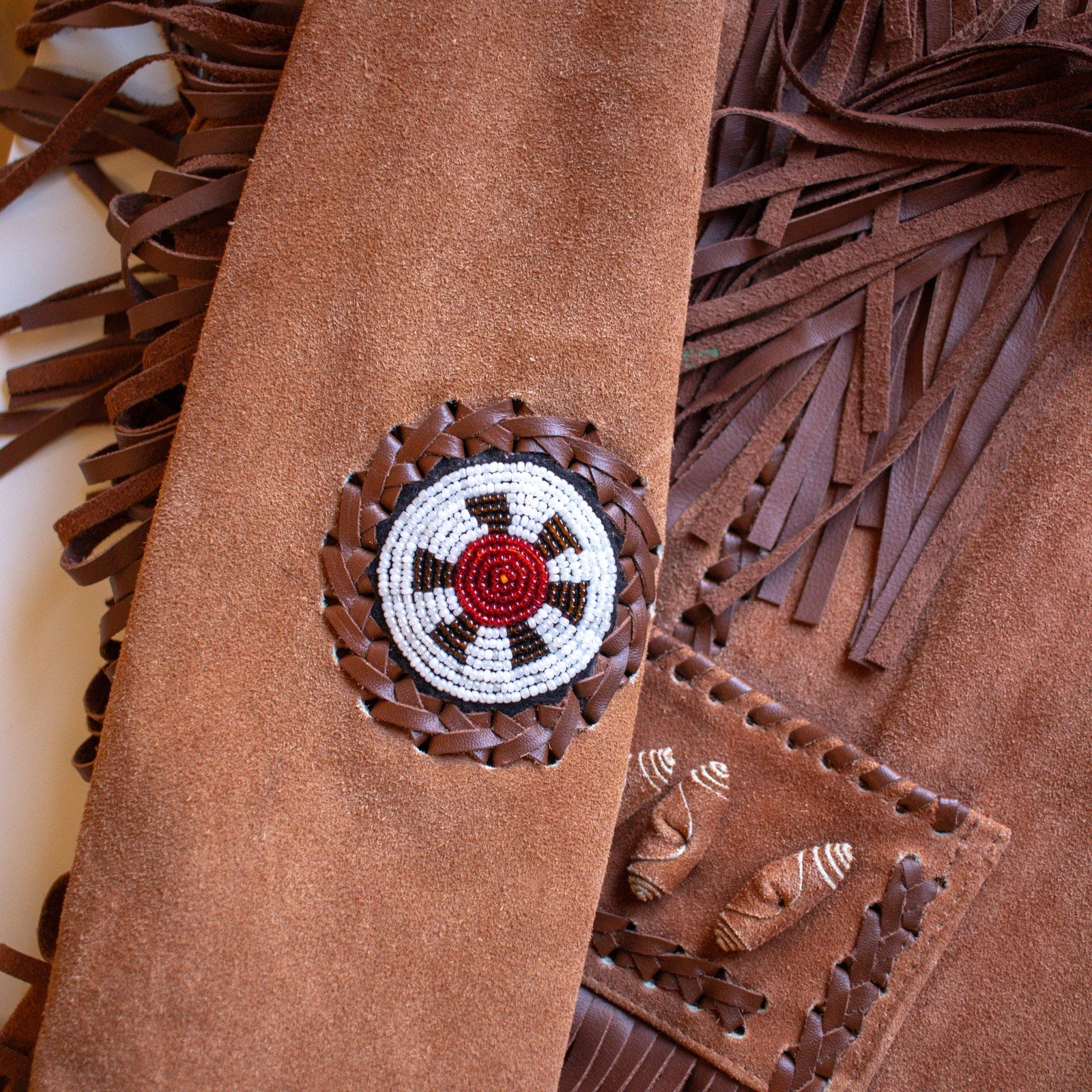 Vintage Genuine Leather Western Traditional Fringed Leather Jacket Size Medium