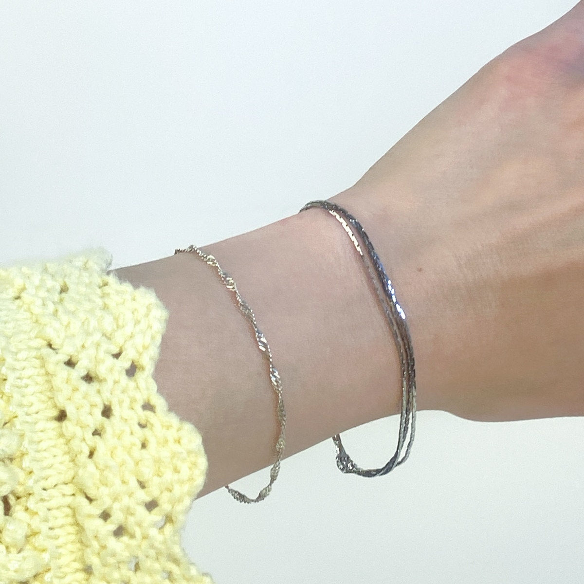 Silver Tone Multi Strand Bracelet.