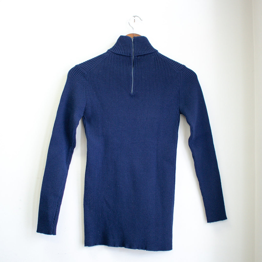 Vintage Navy Blue Turtleneck Sweater Size Medium