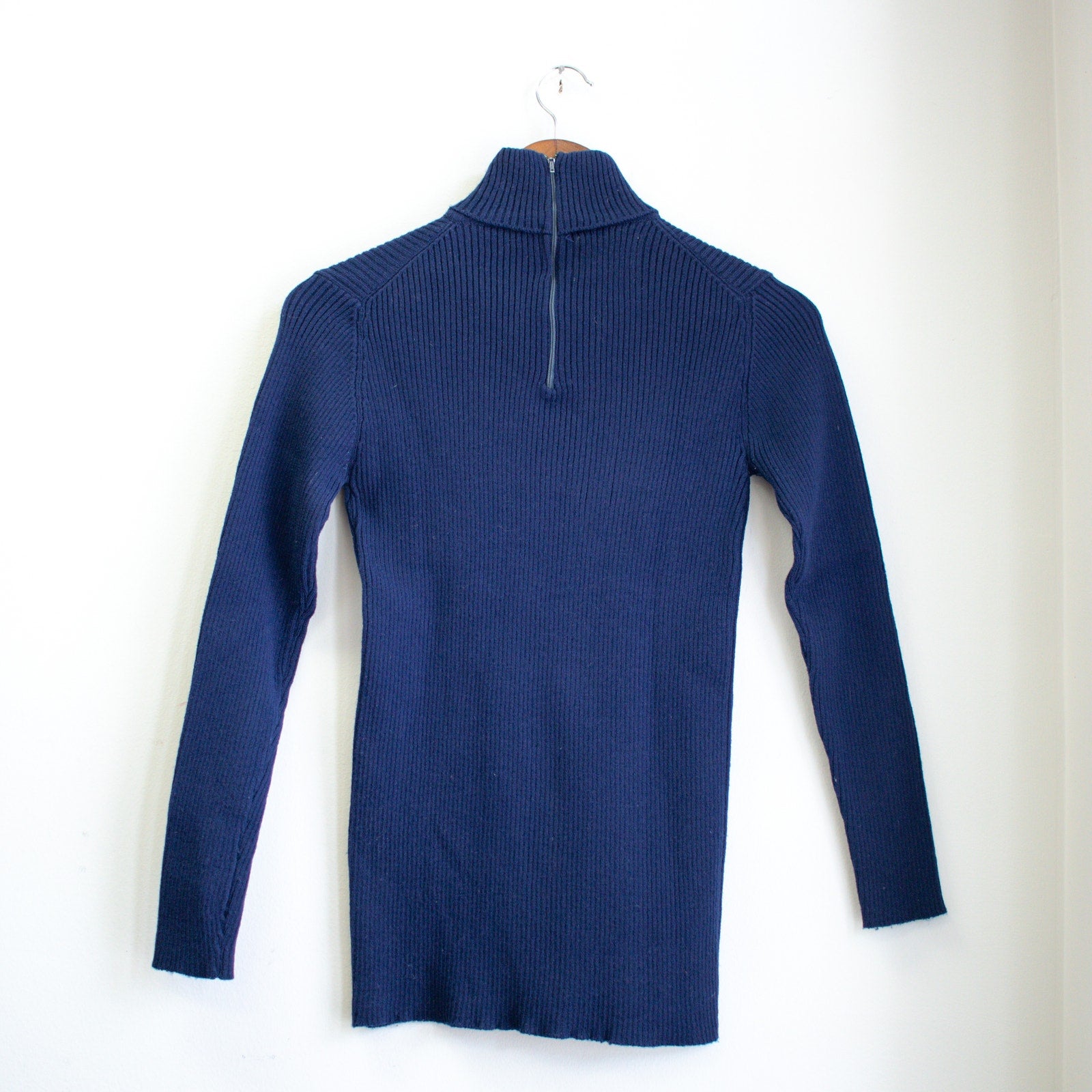 Vintage Navy Blue Turtleneck Sweater Size Medium