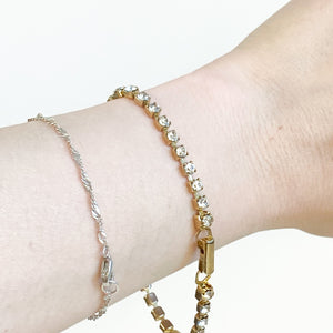 Diamond Style Gold Tone Tennis Bracelet Vintage Jewelry