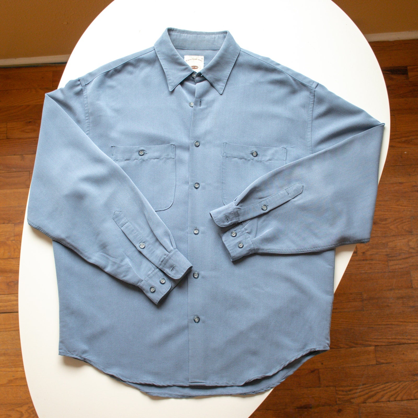 Vintage Powder Blue Button Up Size Large
