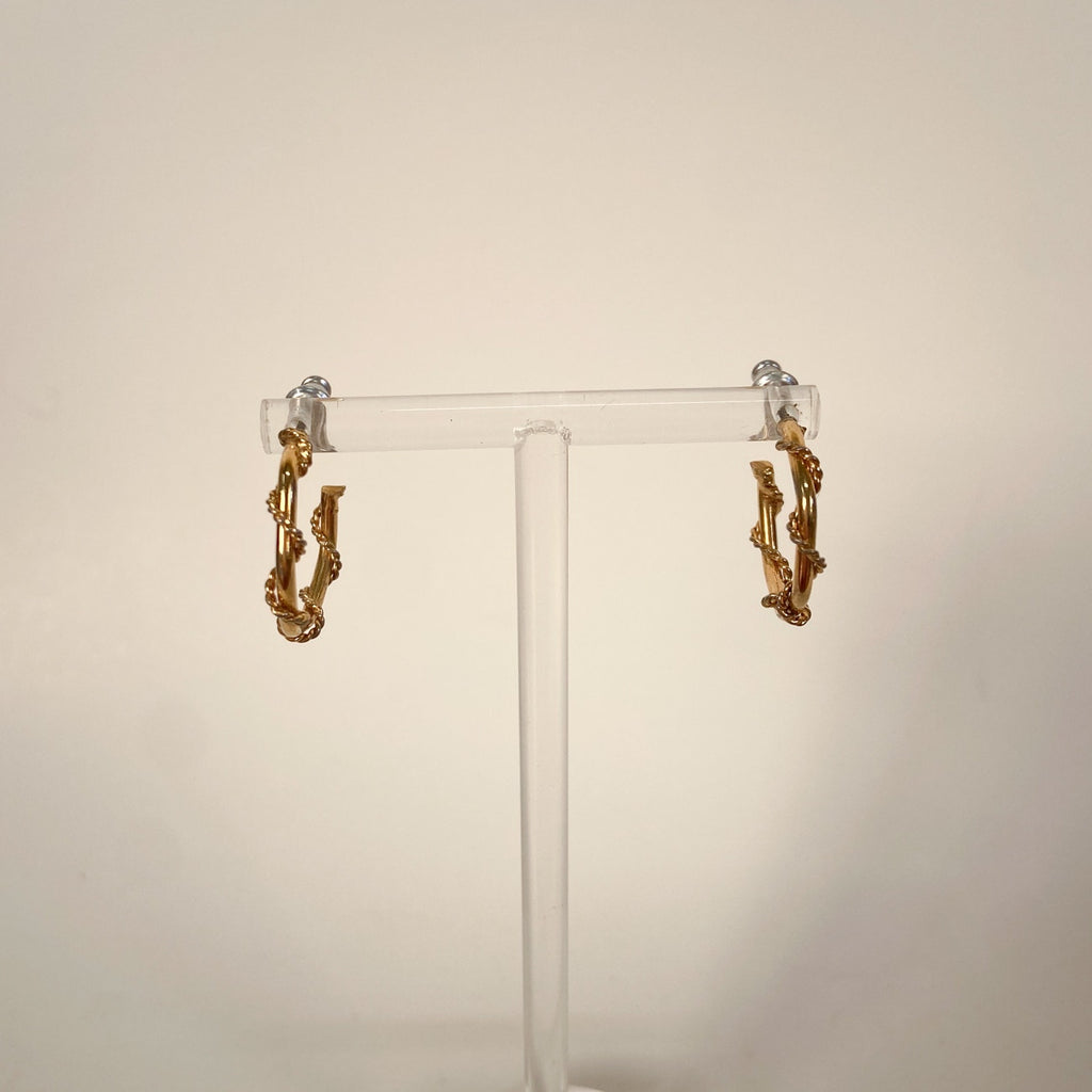 Vintage Twist Small Gold Hoops