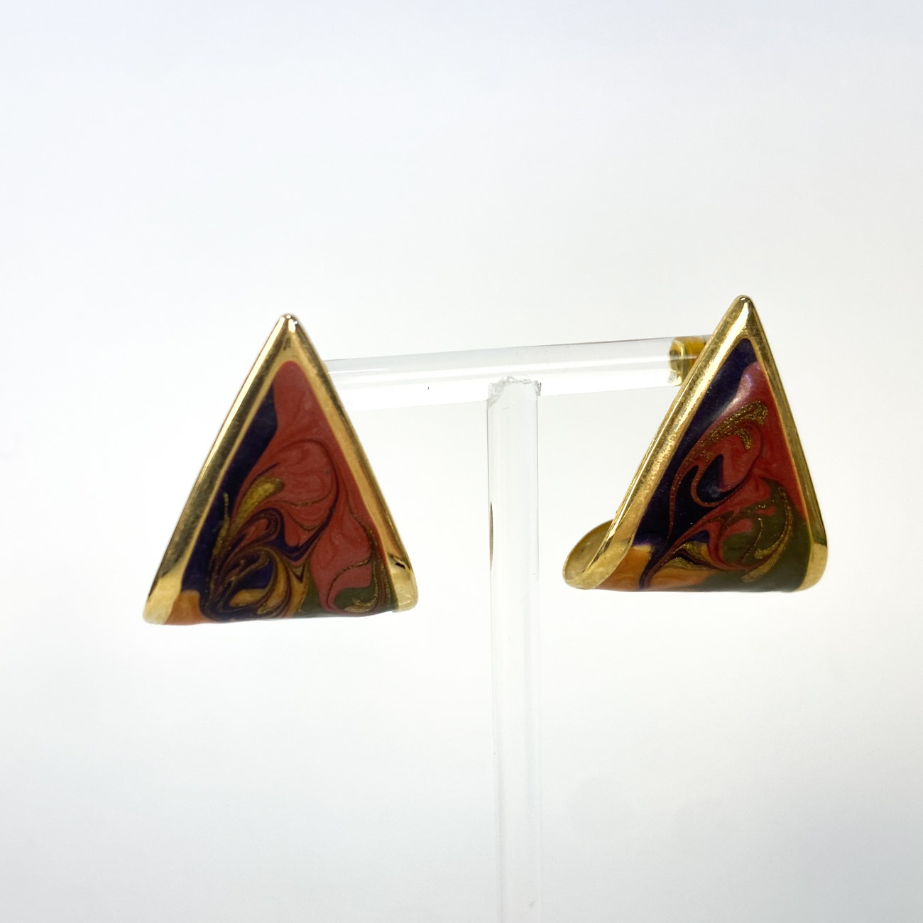 80s Vintage Swirl Enamel Earrings