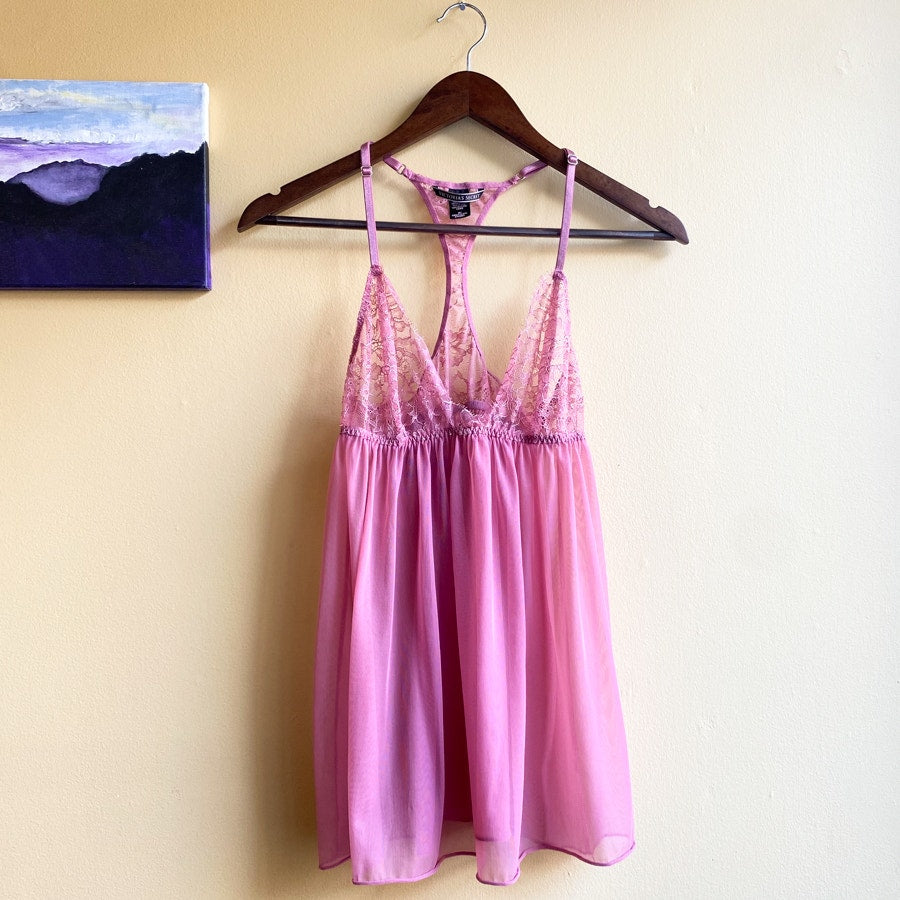 Babydoll Camisole Victoria's Secret Pink Lace Size Medium