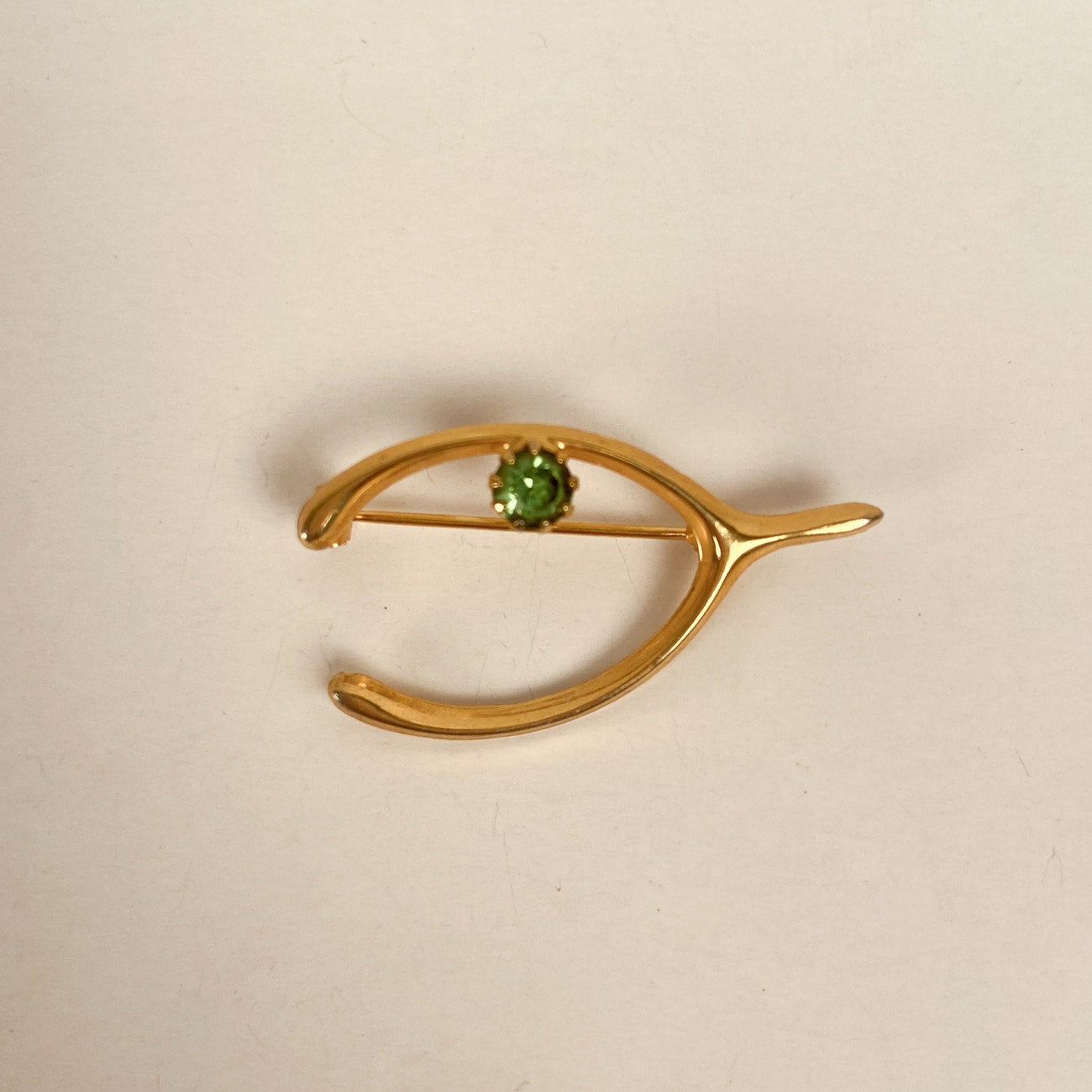 Wishbone Gemstone Brooch