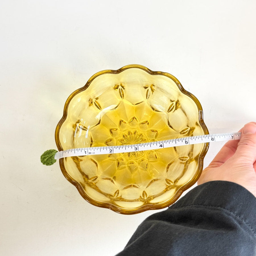 Anchor Hocking Amber Glass Bowl Fairfield Pattern Small Dish