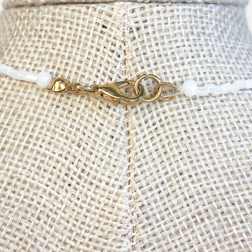 Beachy White Shell Bead Necklace