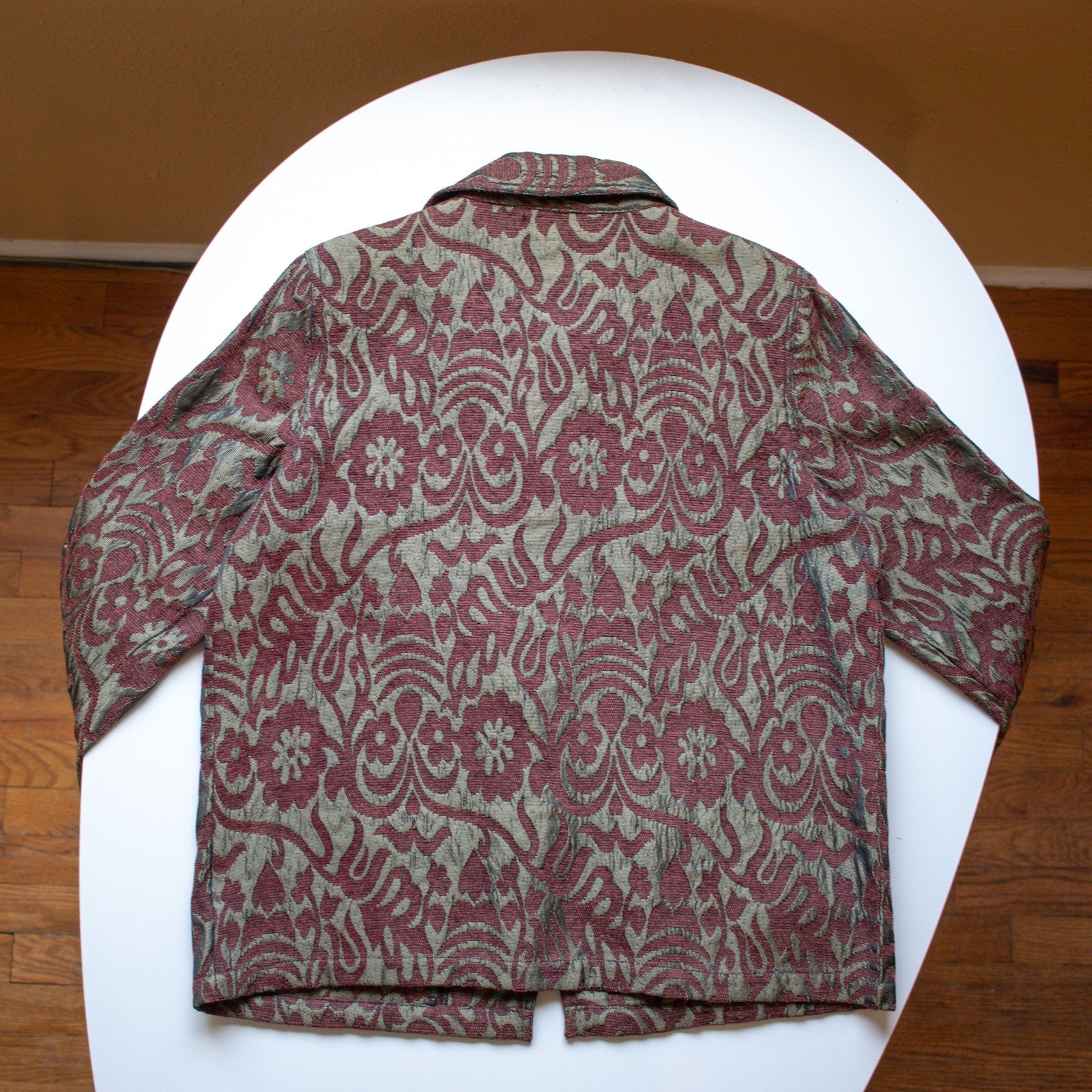 Vintage Indigo Man Red and Gold Paisley Button-up Blazer Size Small