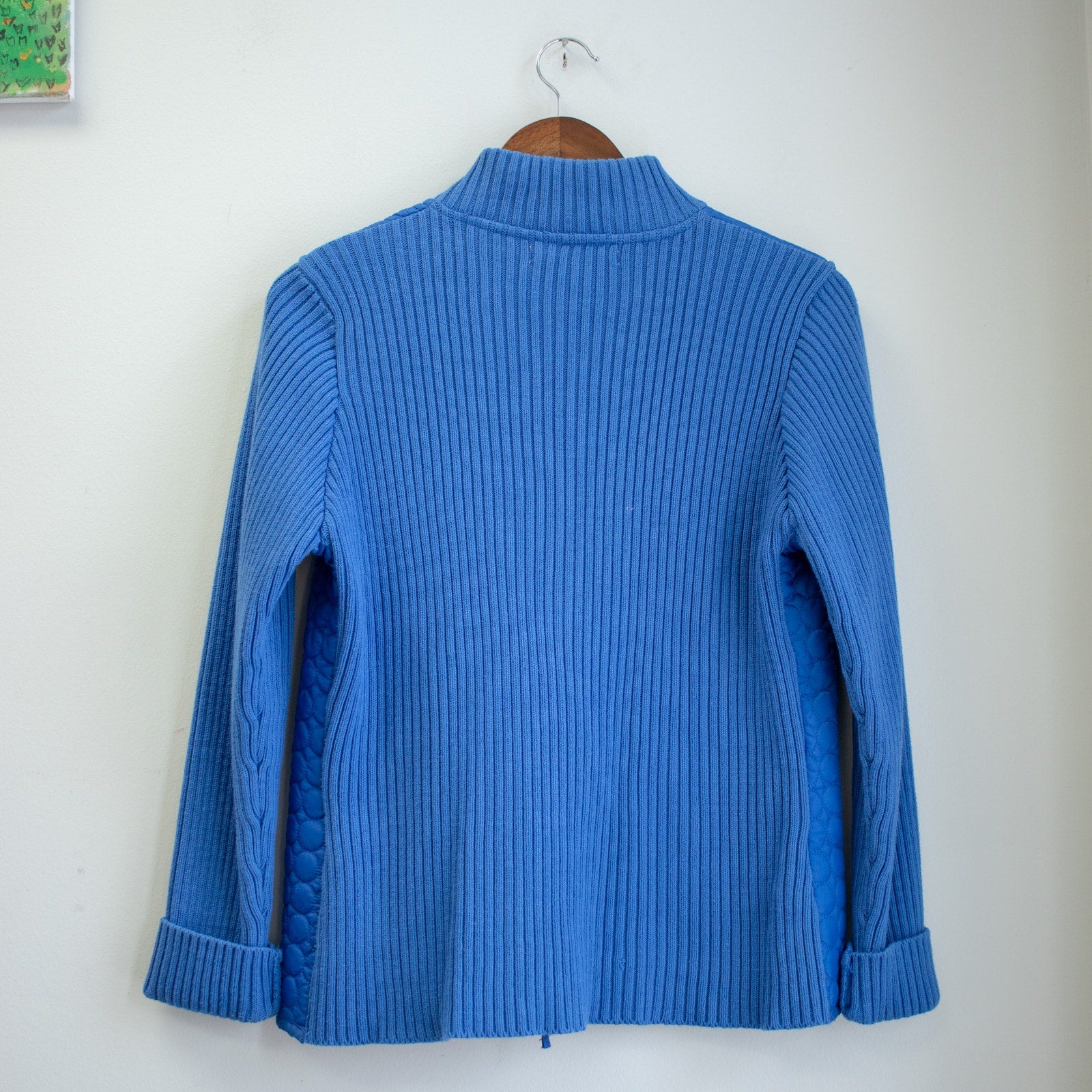 Y2K Cobalt Blue Quilted Zip-up Size XL