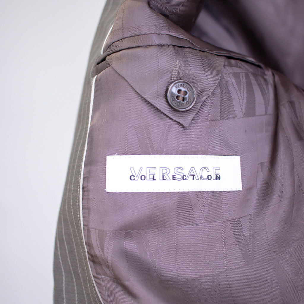 Versace Wool Pinstripe Suit Size 38R