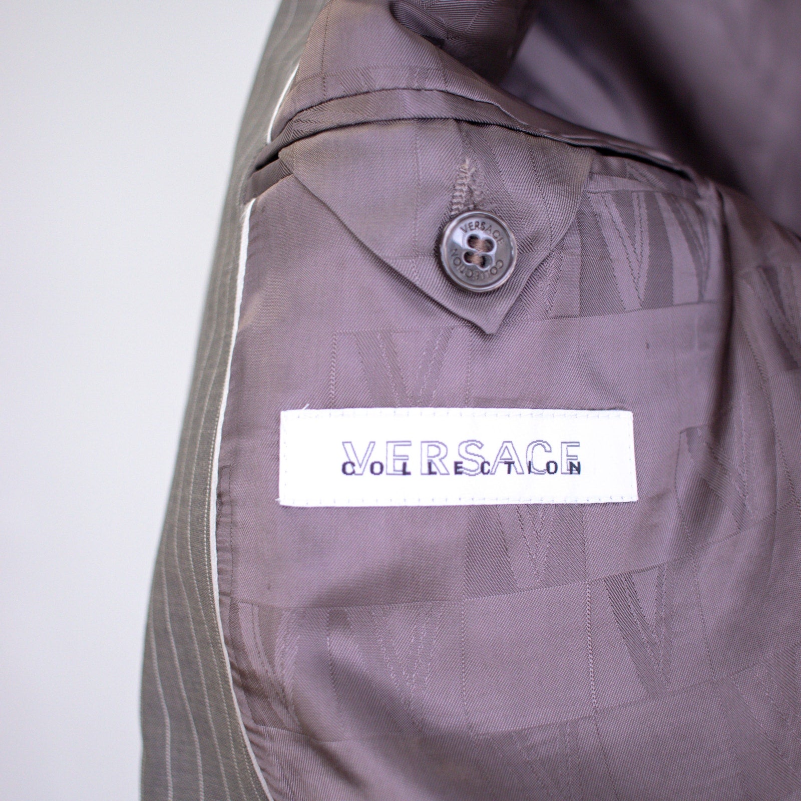 Versace Wool Pinstripe Suit Size 38R