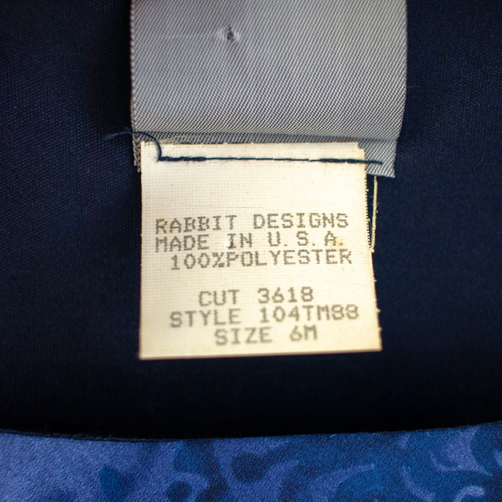 Vintage rabbit rabbit rabbit Designs Paisley Blue A-Line Dress Size Small