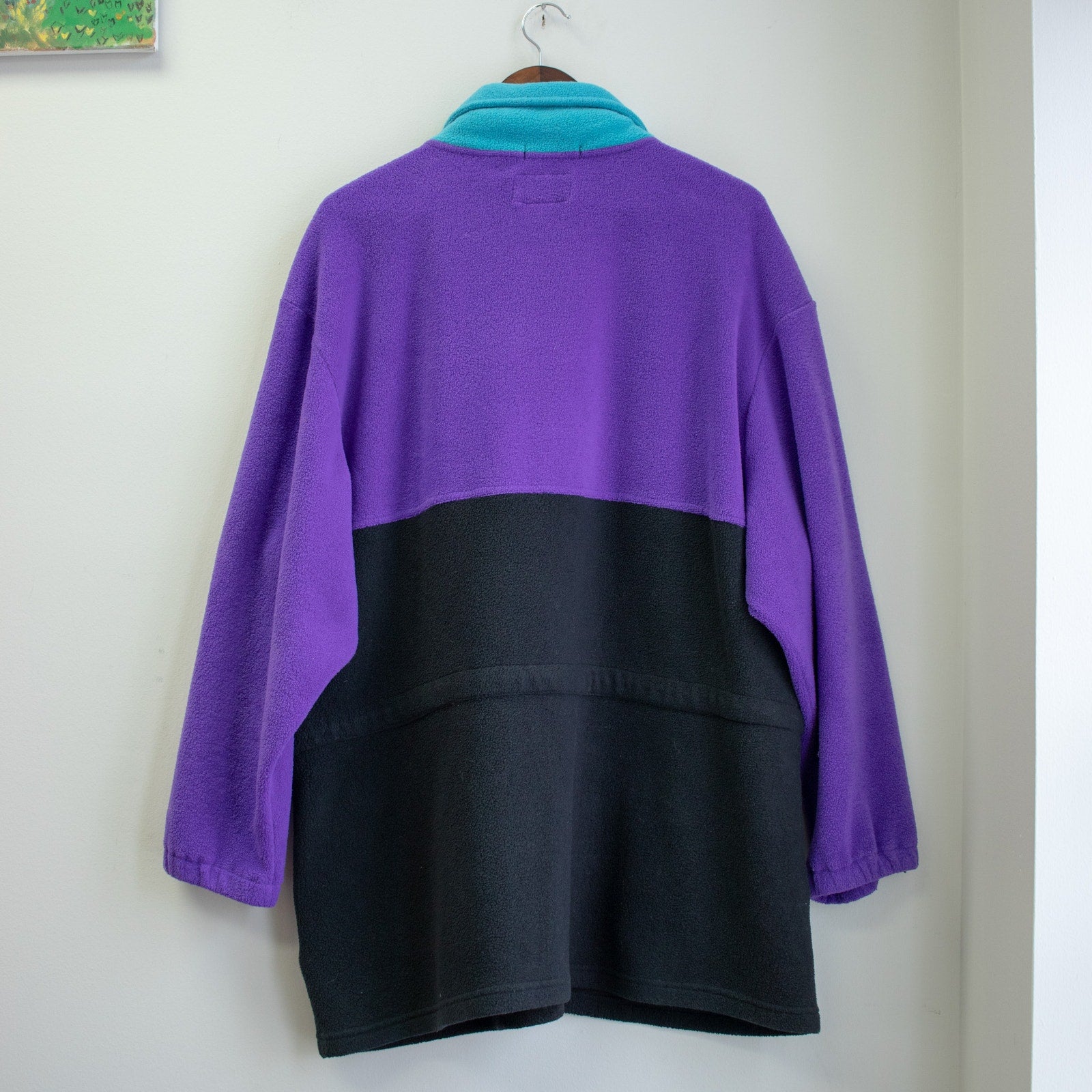 Denim & Co. 90s Color Block Fleece Zip-up Size 1X