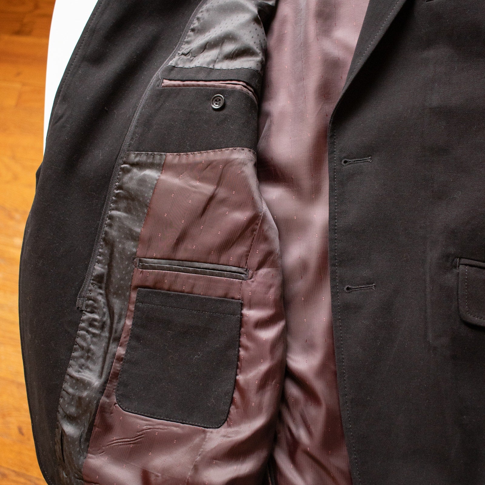 Kenneth Roberts Platinum Black Blazer Red Interior Size Medium