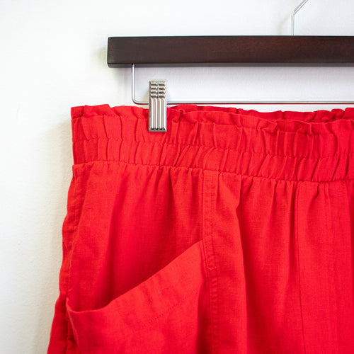 a new day High Waisted Red Linen Shorts Size Large