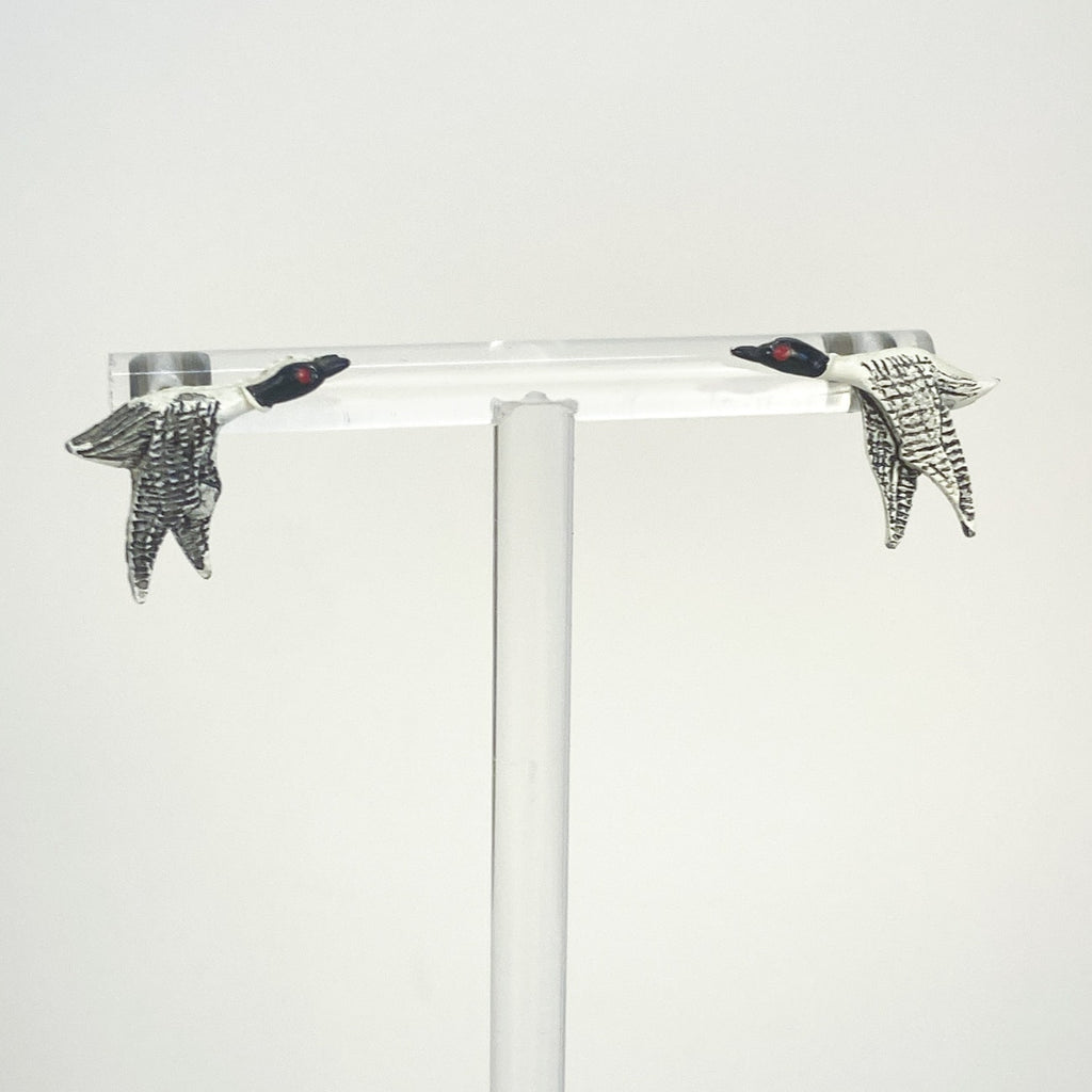 Vintage Loon Stud Bird Earrings