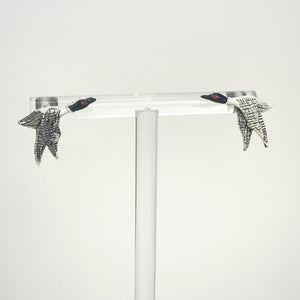 Vintage Loon Stud Bird Earrings