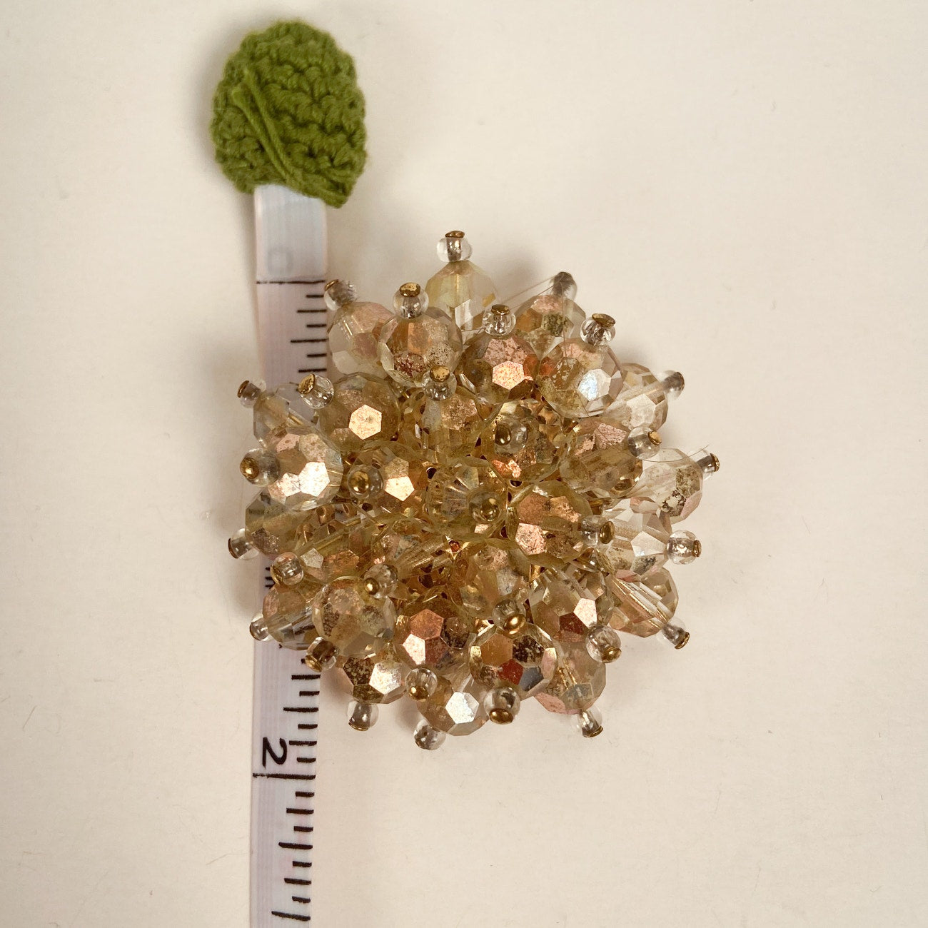 Starburst Beaded Rhinestone Brooch