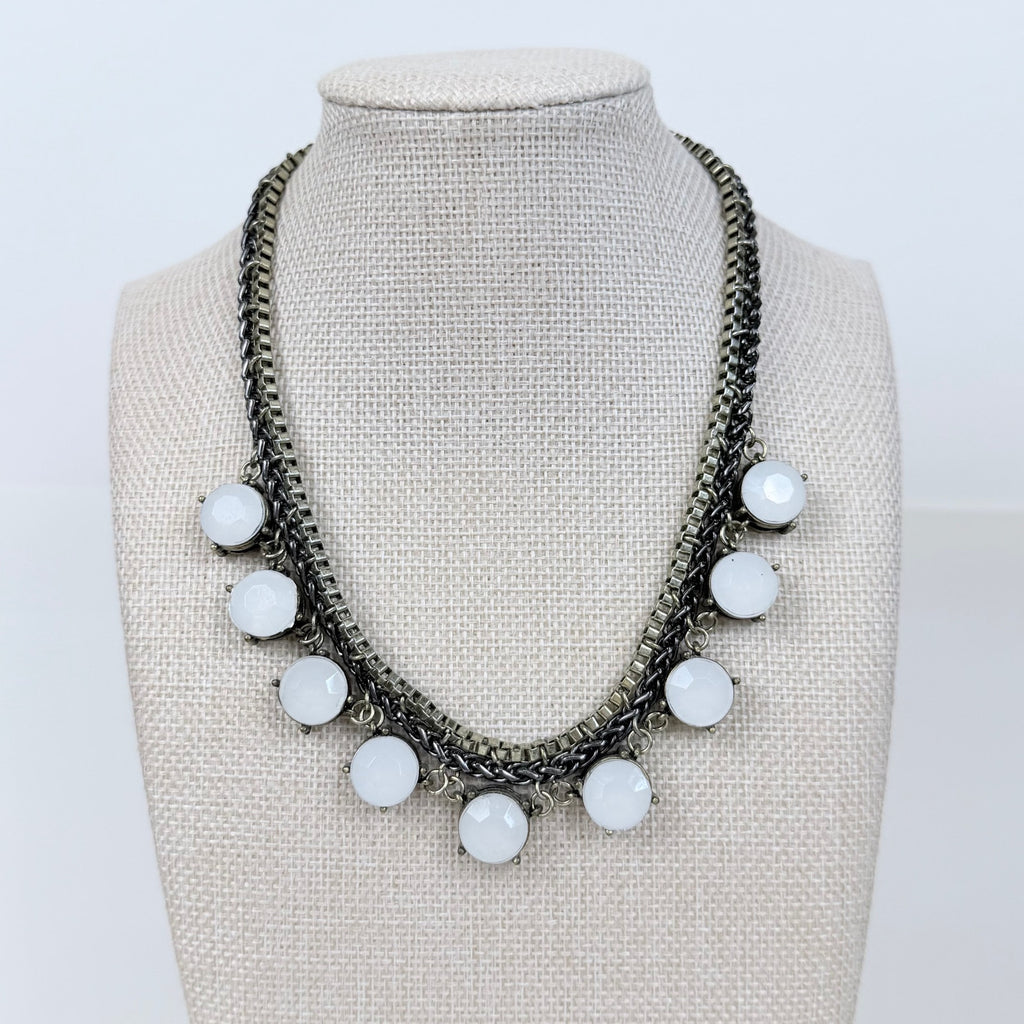 Indie Sleaze Liz Claiborne Costume Jewelry Bib Necklace Gold and Gunmetal