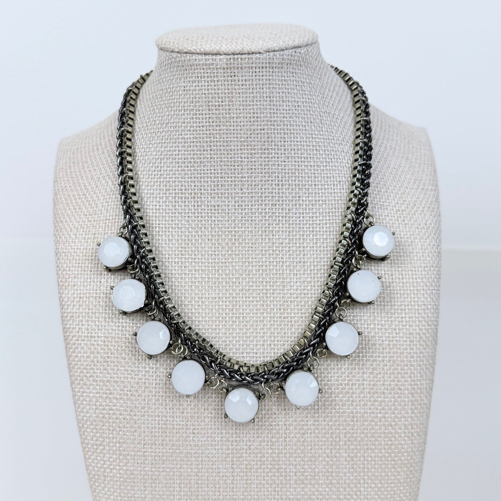 Indie Sleaze Liz Claiborne Costume Jewelry Bib Necklace Gold and Gunmetal