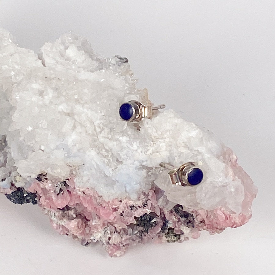 Sterling Silver Blue Stud Earrings