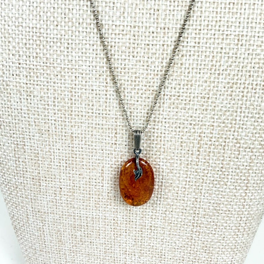 Sterling Silver Baltic Amber Pendant