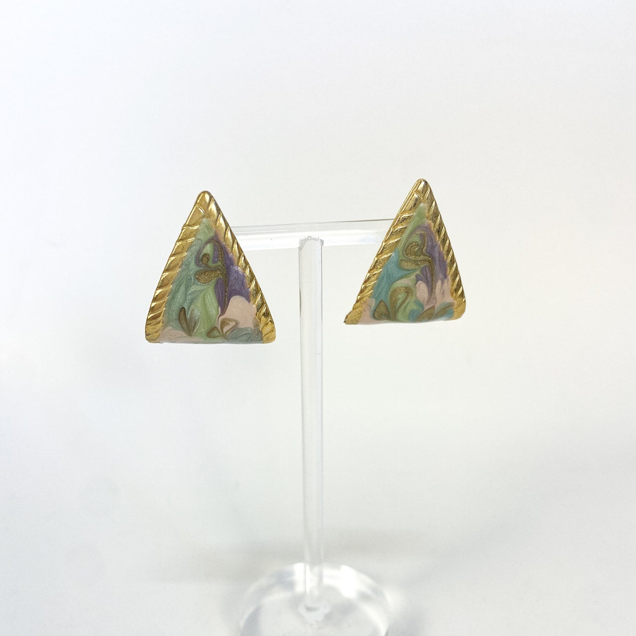 80s Vintage Swirl Enamel Earrings