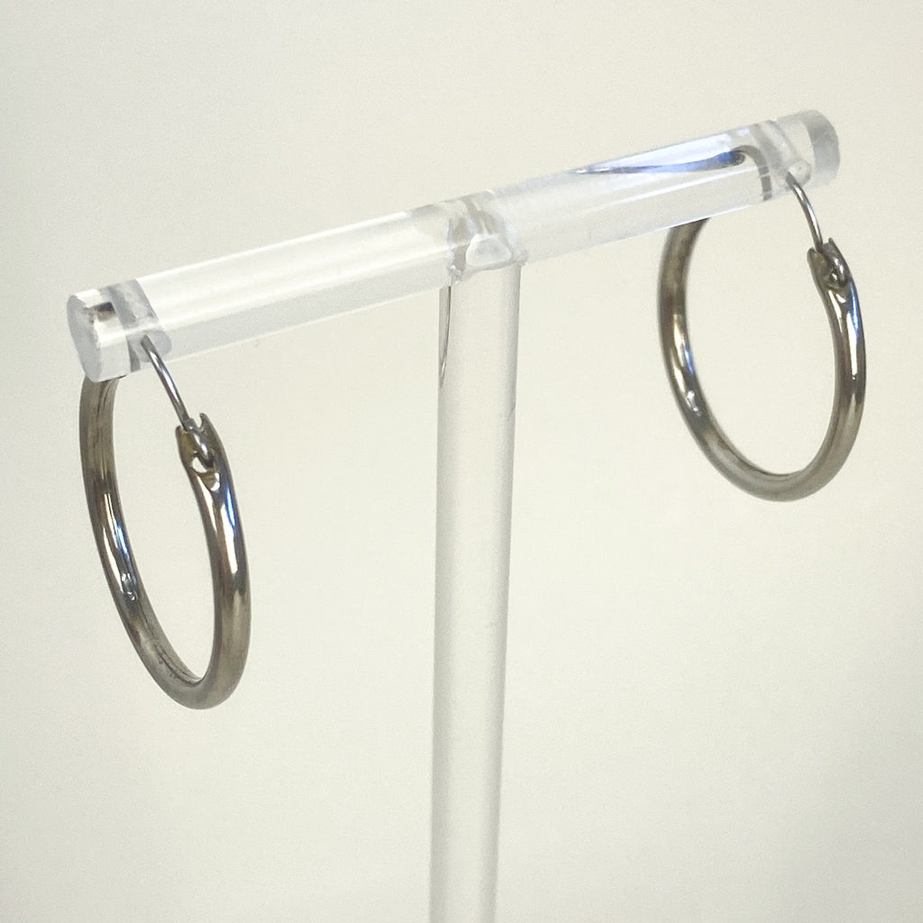 SIlver Earrings Silver Plated Brass Endless Hoop Earrings .75 Inches