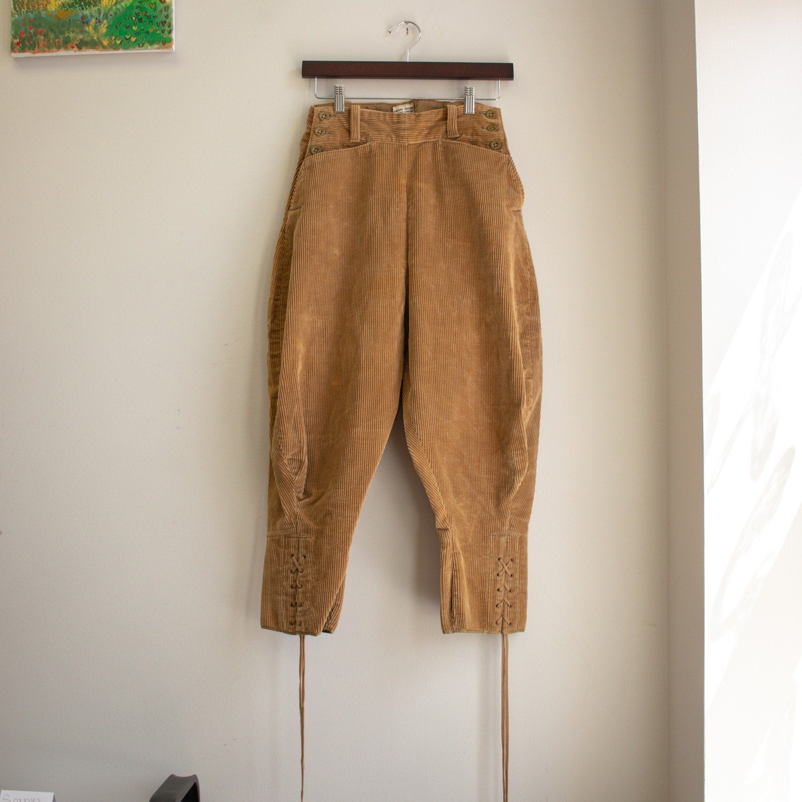 1947 Vintage Beige Corduroy Riding Pants Women's Size Small