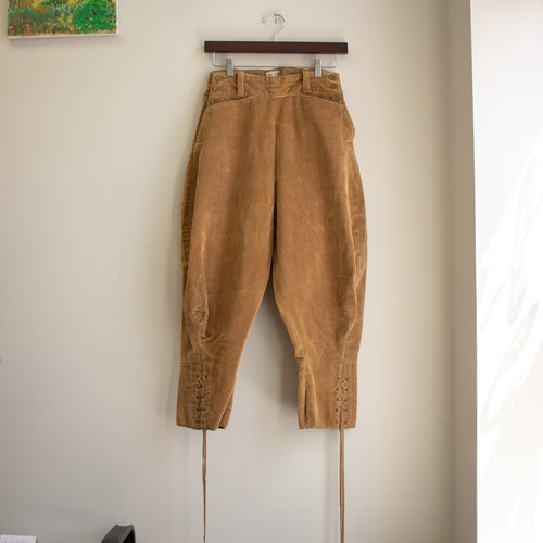 1947 Vintage Beige Corduroy Riding Pants Women's Size Small