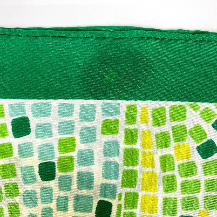 Green Mosaic Print Echo Scarf