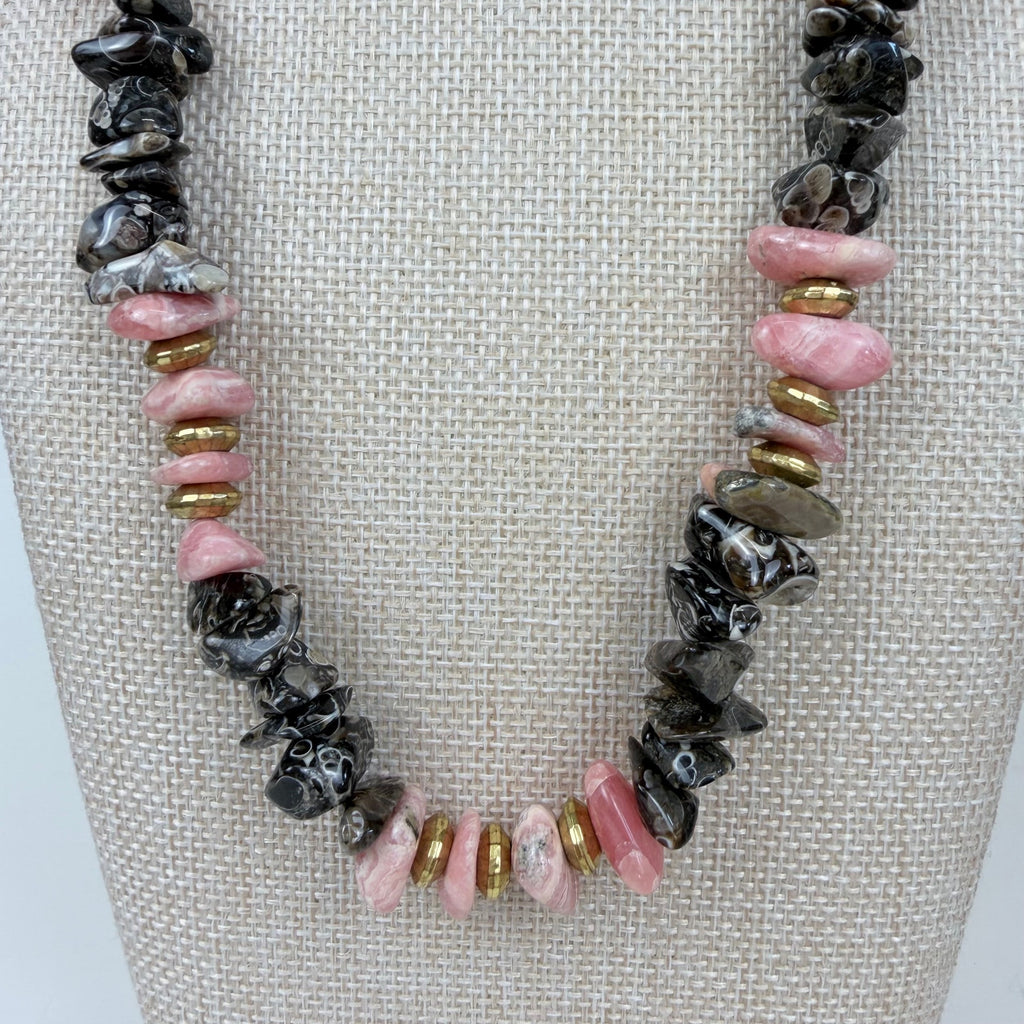 Tumbled Rhodonite Necklace