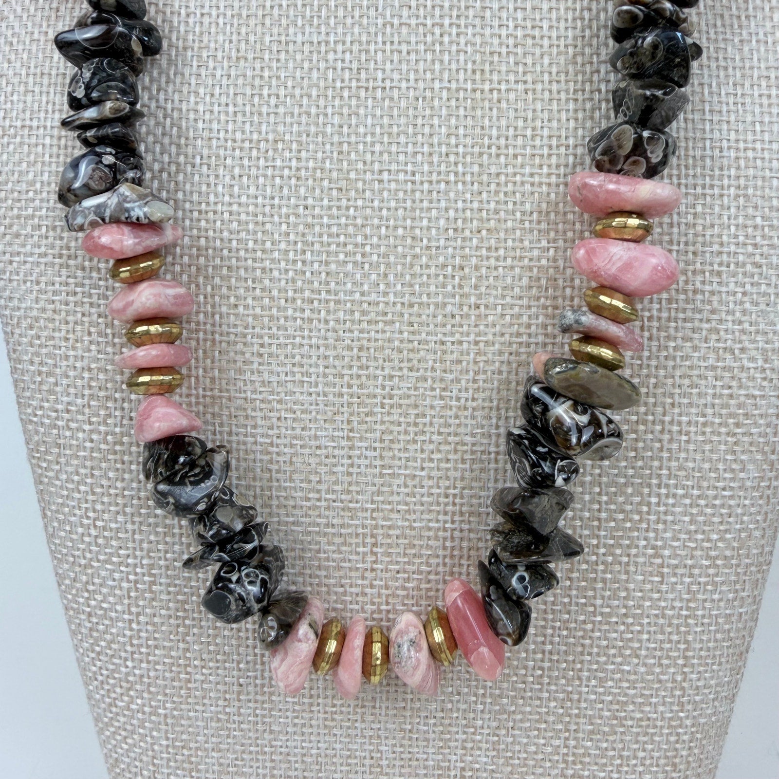 Tumbled Rhodonite Necklace