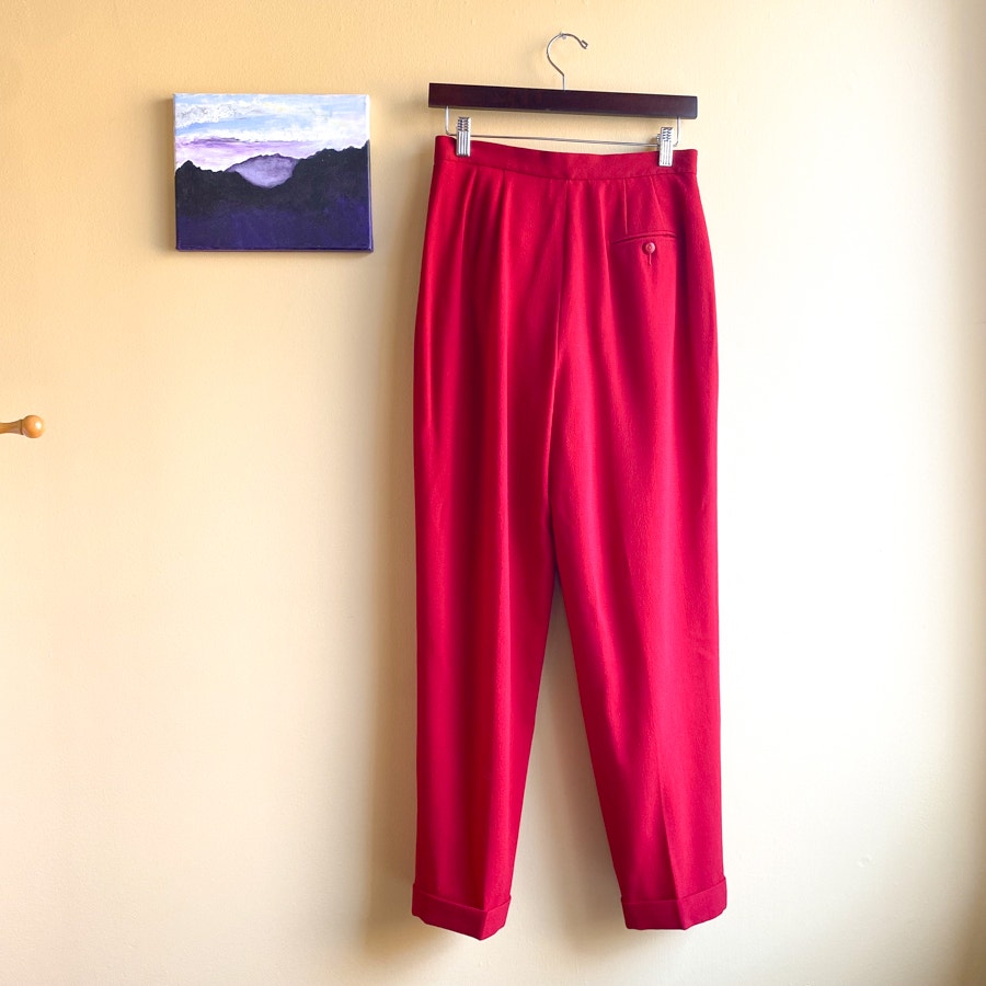 Liz Claiborne 100% Wool Red Trousers Size 10