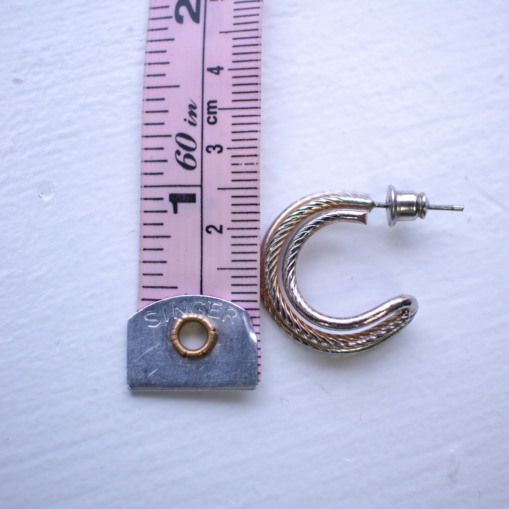 Twisted Silver Hoop Earrings