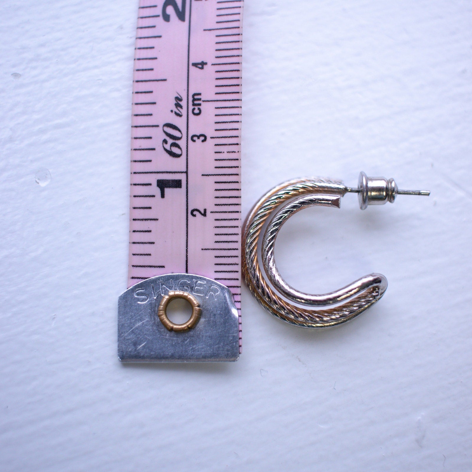Twisted Silver Hoop Earrings