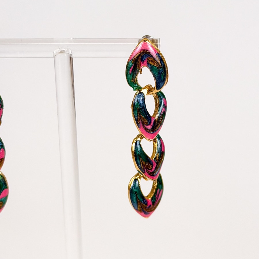 Deadstock Claire's Chunky Enamel Dangly Earrings