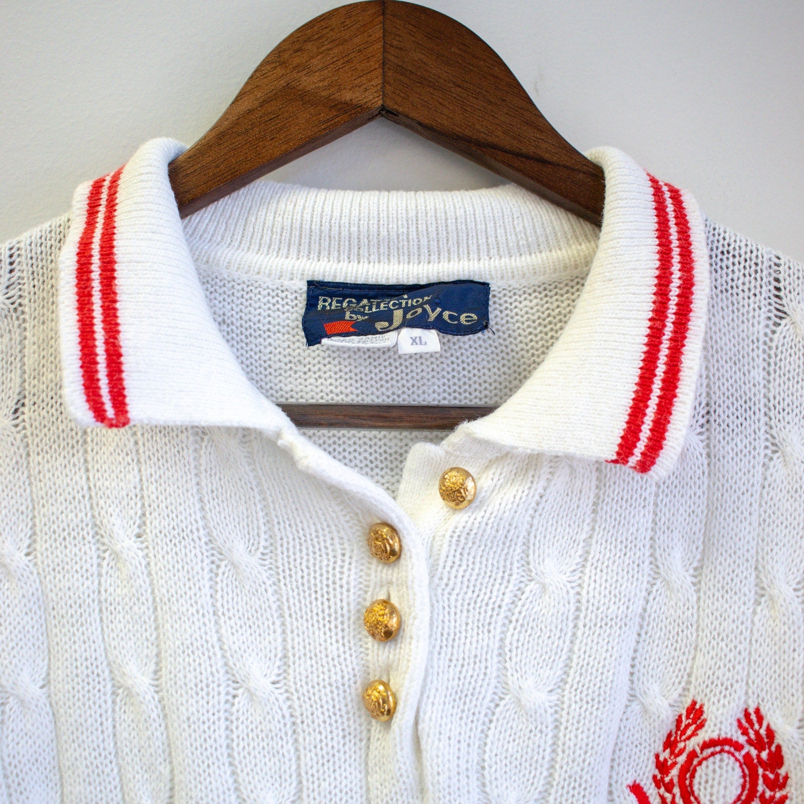 Vintage Regatta Club Cable-knit Sweater Size XL