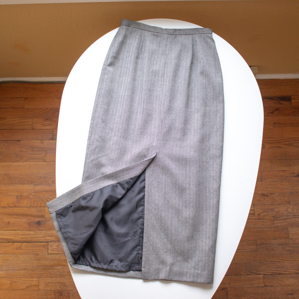 Vintage Long Gray Skirt Wool