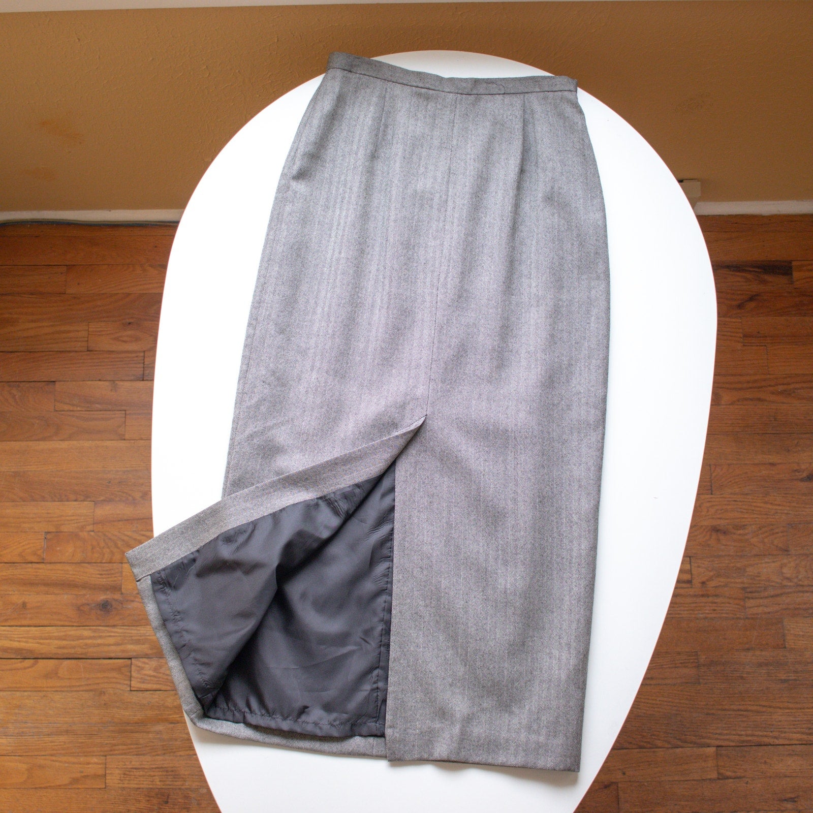 Vintage Long Gray Skirt Wool
