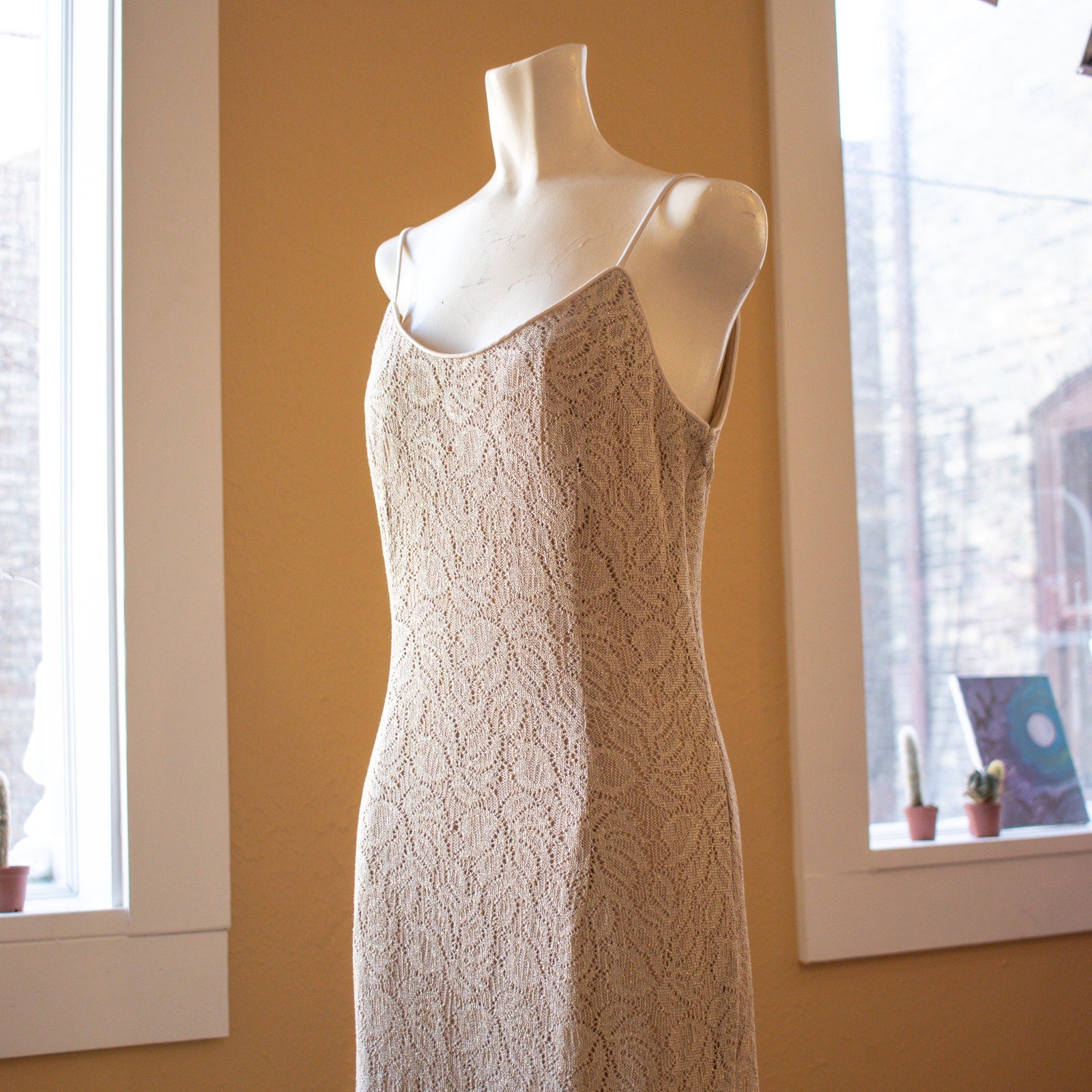 Vintage Strappy Gold Gown Size 8