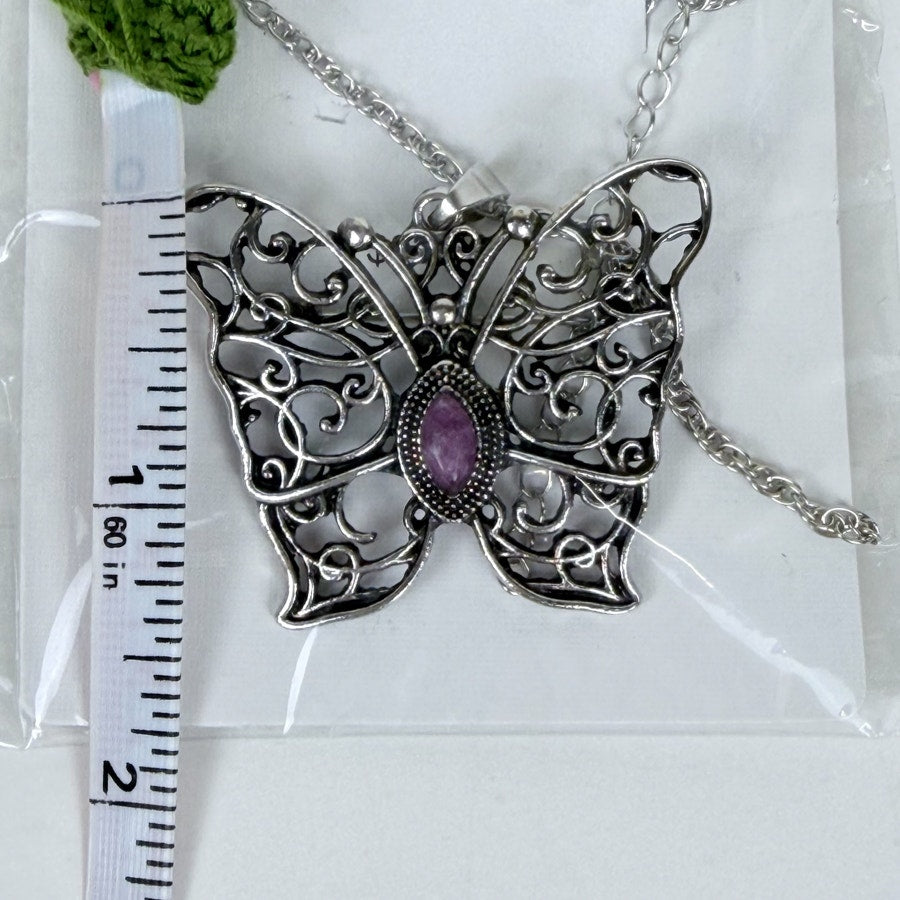 Butterfly Flourite Pendant & Brooch