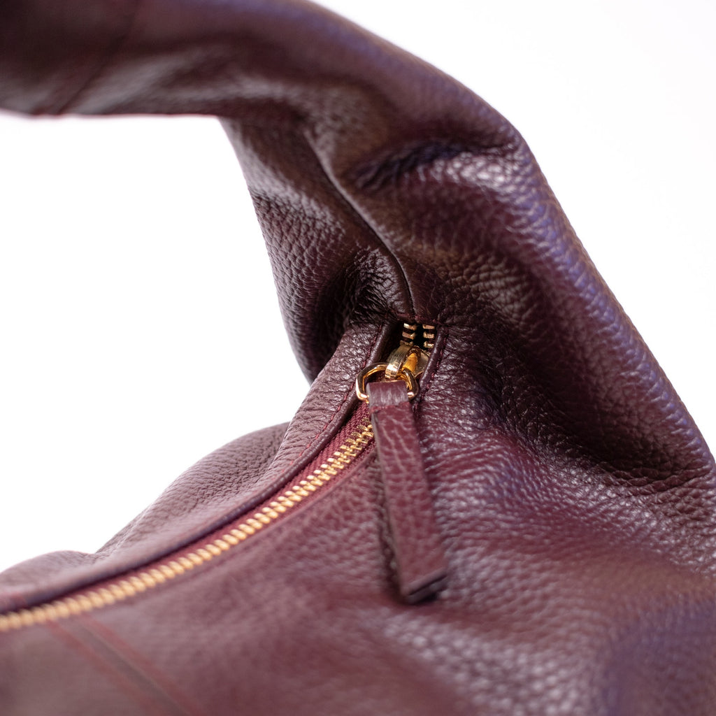 Hyer Goods Burgundy Leather Mini Everyday Shoulder Bag